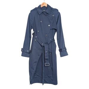 Rokh Twisted Navy Blue Trench Coat, Size 2-4